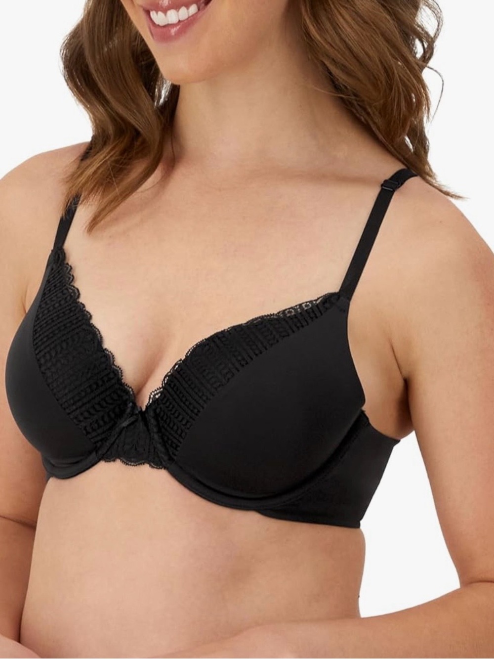 Maidenform Black Lace-Trim Women’s padded Underwire Bra